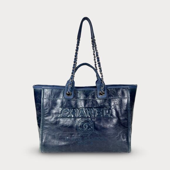 CHANEL Handbags - Chanel Glazed Calfskin Large Deauville Tote Bag